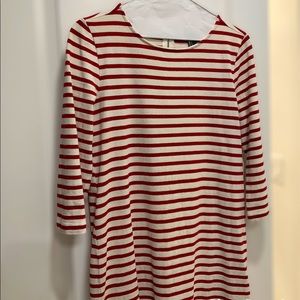 Red and white striped dress